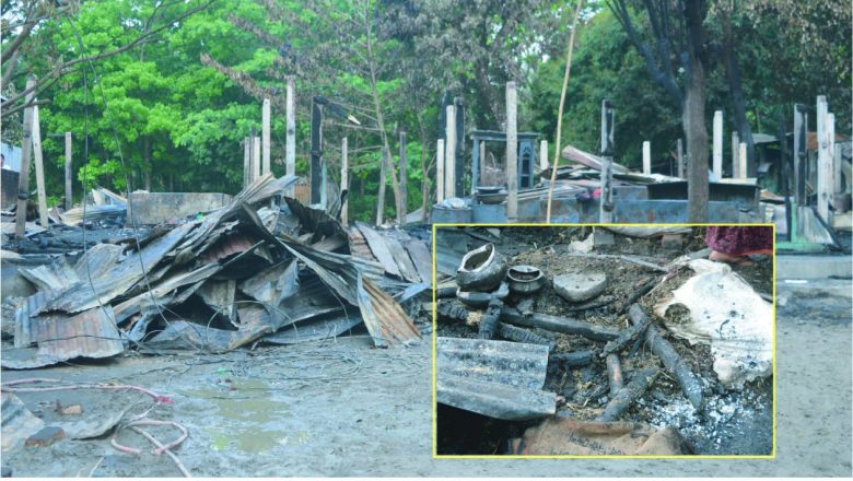 জনার্দনপুরে অগ্নিকান্ডে দুই পরিবারের সর্বস্ব পুড়ে ছাই