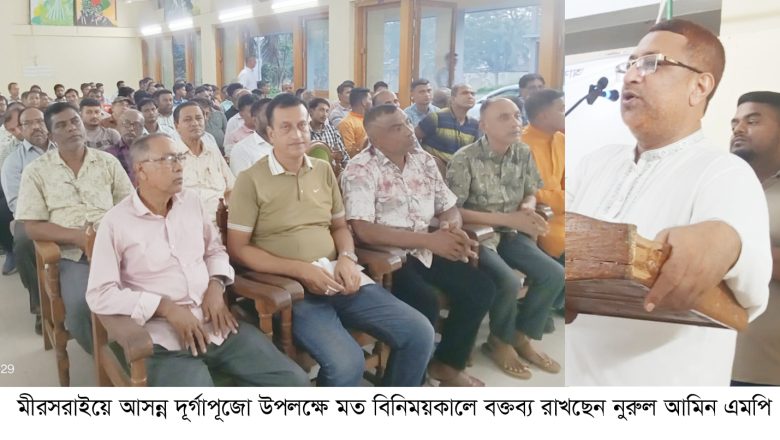 মীরসরাইয়ে শারদীয় দুর্গাপূজার প্রস্তুতিসভা অনুষ্ঠিত